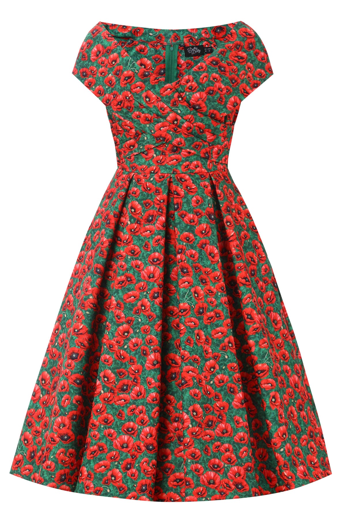 Beverly Red Poppy Garden Off Shoulder Dress