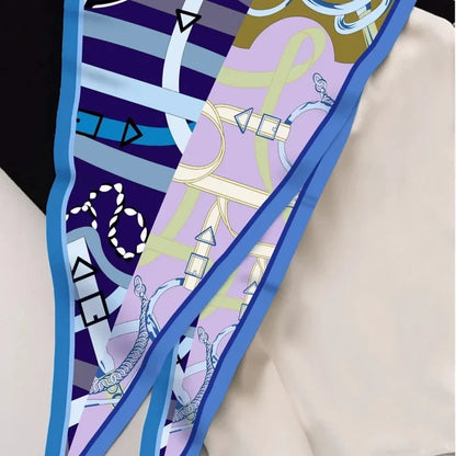 Reins Blue Silk Diamond Scarf