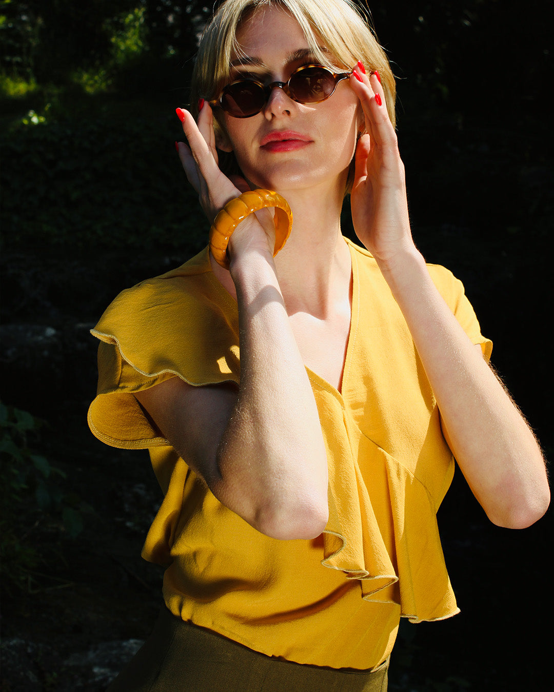 1930s Belle Blouse - Mustard