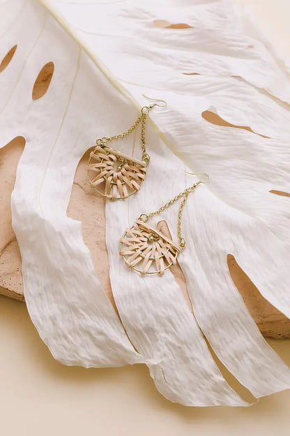 Ruthie Woven Rattan Drop Chain Earrings