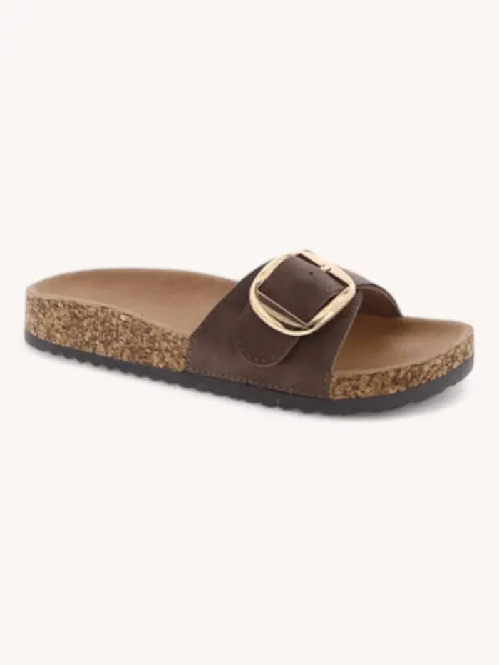 Senna Big Buckle Cork Sandals