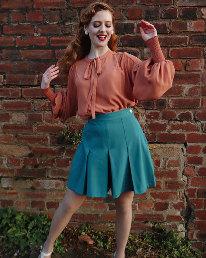 1930s Pleated Shorts - Teal