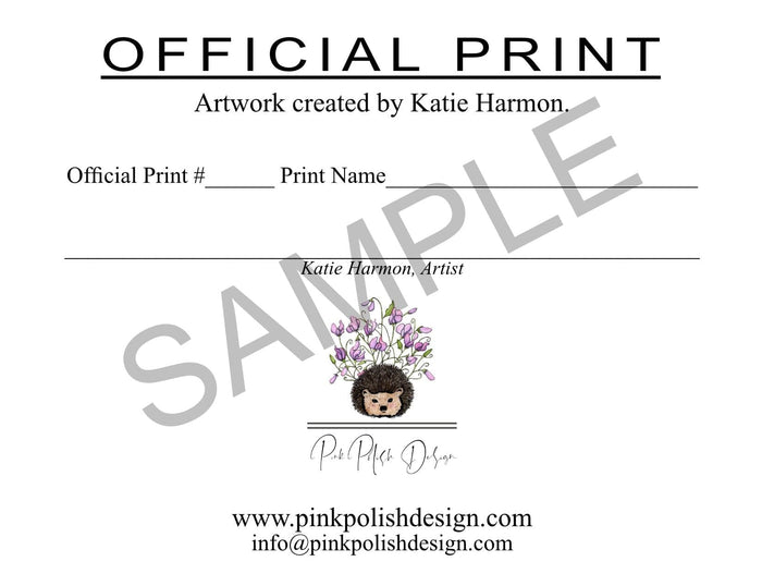 PinkPolish Design Art Prints "Squirrel Celebration" Watercolor Painting: Art Print
