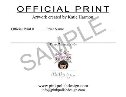PinkPolish Design Art Prints "Squirrel Celebration" Watercolor Painting: Art Print