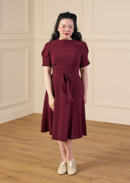 1940s Stanwyck Dress - Aubergine