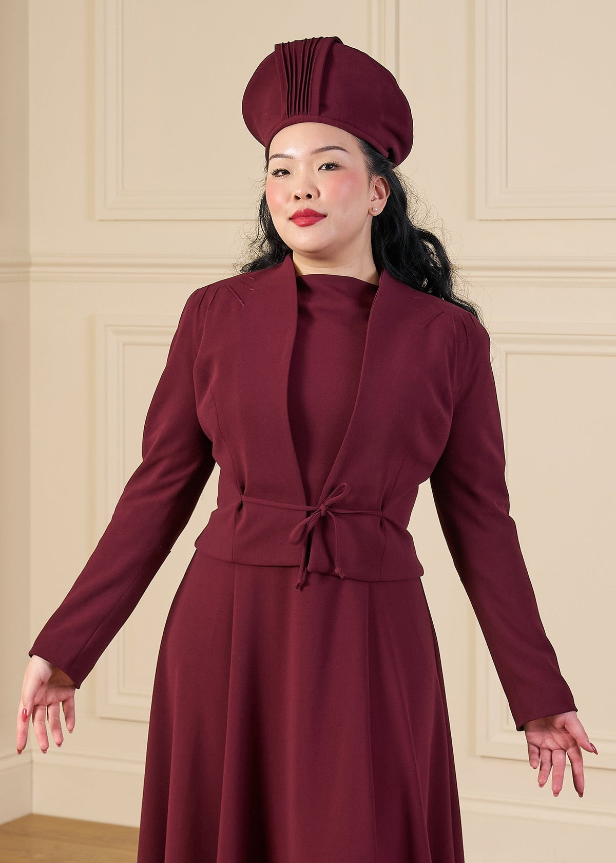 1940s Stanwyck Jacket - Aubergine