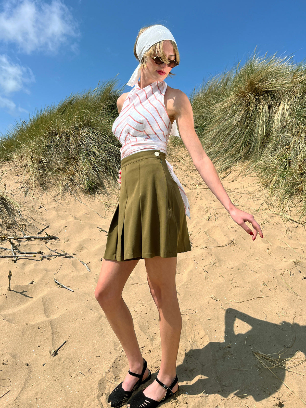 1930s Pleated Shorts - Khaki
