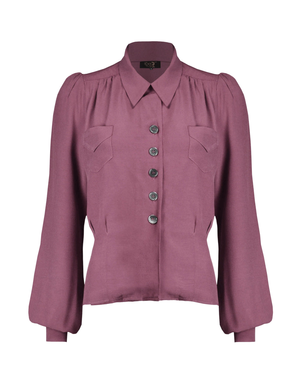 1940s Sweetheart Blouse - Plum