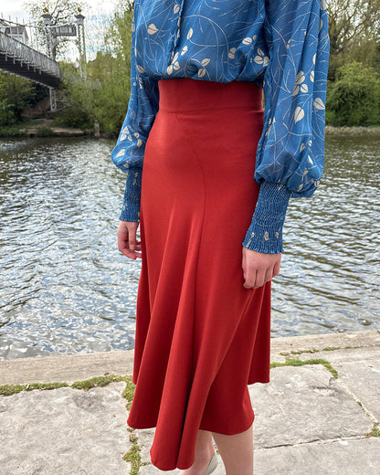 1930s Swirl Skirt - Rust