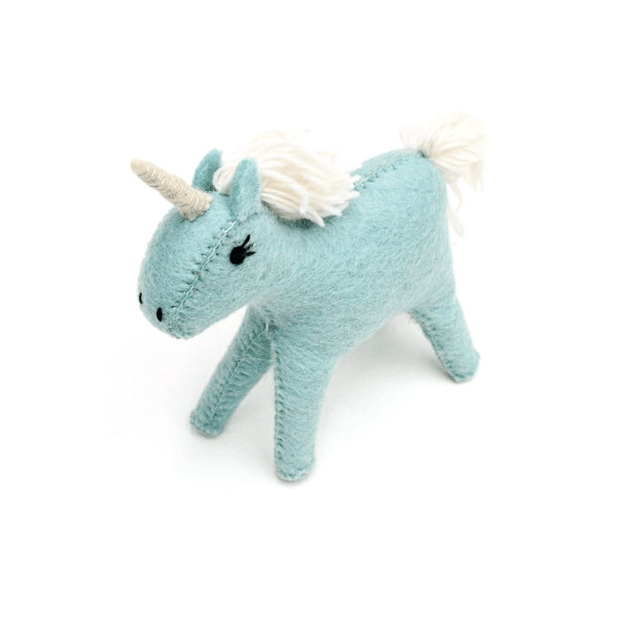 Tara Treasures Felt Blue Unicorn Toy