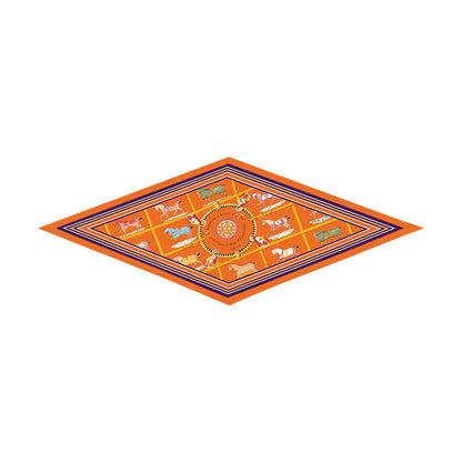 Tersa Orange Silk Diamond Scarf