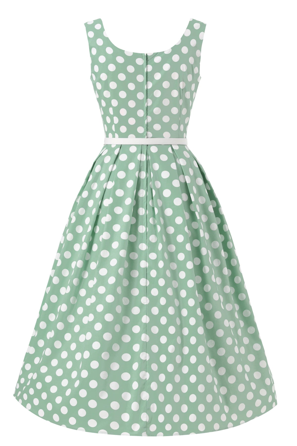Ophelia Sage Polka Dot Midi Dress