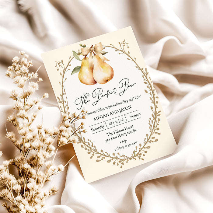 The Perfect Pear Couples Bridal Shower Invitation Template Editable Invitation Corjl Digital Download