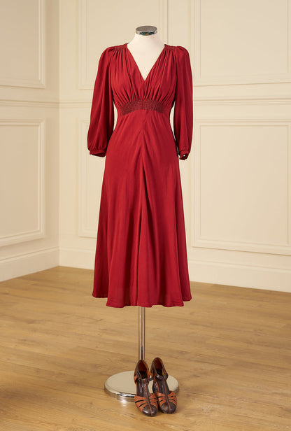 1940s Vera Tea Dress - Port