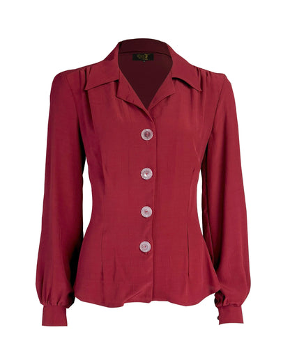 1940s Victory Blouse - Port