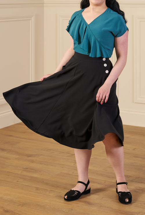 1940s Whirlaway Skirt - Black
