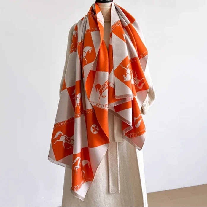 Zubiena Pashmina Scarf Orange